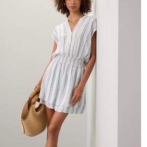 Rails White and Blue Striped Dress